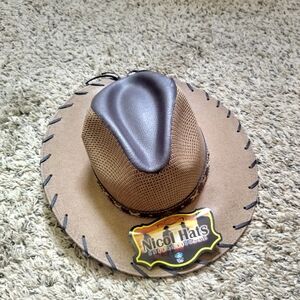 NWT Nicol Hats Mexico Theme Straw International Cowboy Western Hat sz M